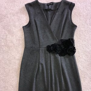 Charcoal gray comfy cocktail dress.